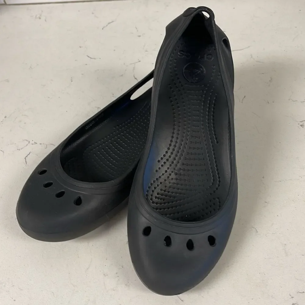 Crocs Women's Kadee Ballet Flats Size 10 Black